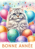 Chat mignon au milieu des ballons pour 2026